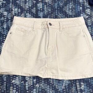 SHEIN Cream Mini Skirt